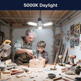 SANSI garage light is ideal for basements and workshops with broad coverage.