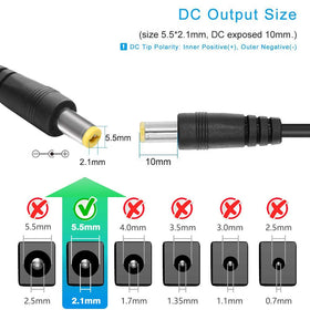 SANSUN power supply 4 ft cord with screw-ready connections.