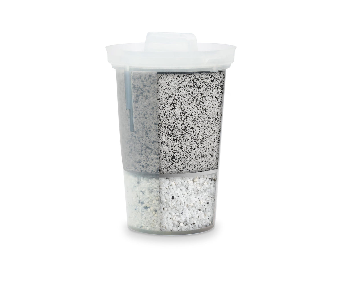 Santevia MINA alkaline filter pour demonstrates mineral-rich water flow