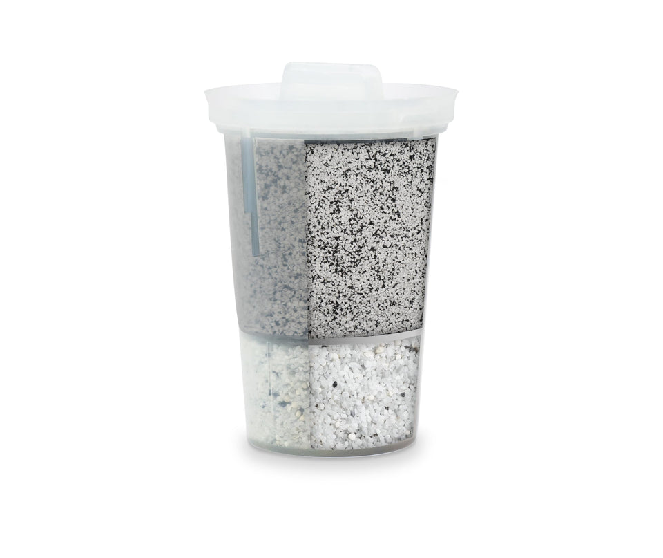 Santevia MINA alkaline filter pour demonstrates mineral-rich water flow
