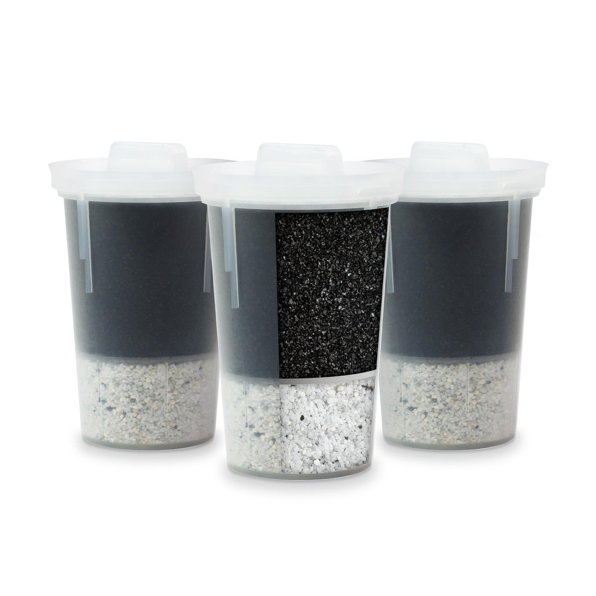 Santevia MINA pitcher filter pack close-up showing mineralized water filtration.