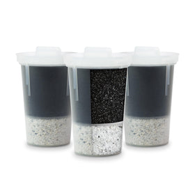 Santevia MINA pitcher filter pack close-up showing mineralized water filtration.