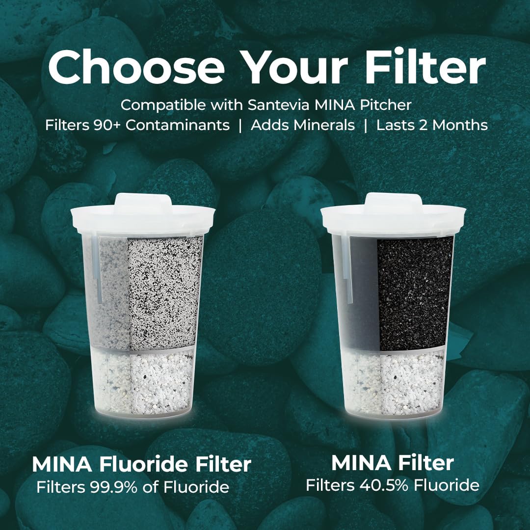Santevia MINA pitcher with clear water and improved taste