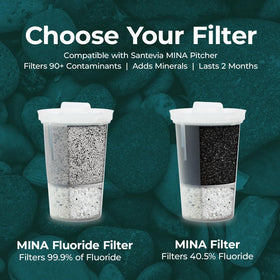 Santevia MINA pitcher with clear water and improved taste