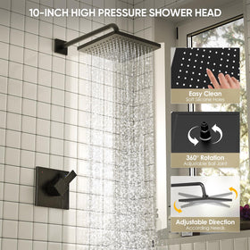SANTONIC 10-inch rainfall shower head delivers broad coverage