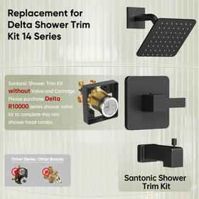 SANTONIC Delta 14 shower arm 6-inch focuses on sturdy mounting for reliable setup.