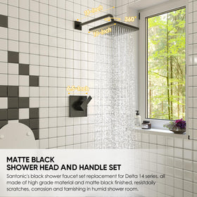 SANTONIC matte black shower trim kit for a durable, stylish upgrade