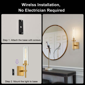 Two Edison LED bulbs included with SantoStock sconce for efficient lighting