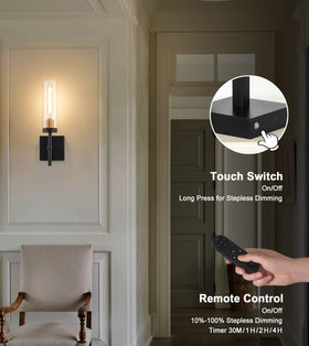 SANTOSTOCK metal with glass shade sconce in a modern setting