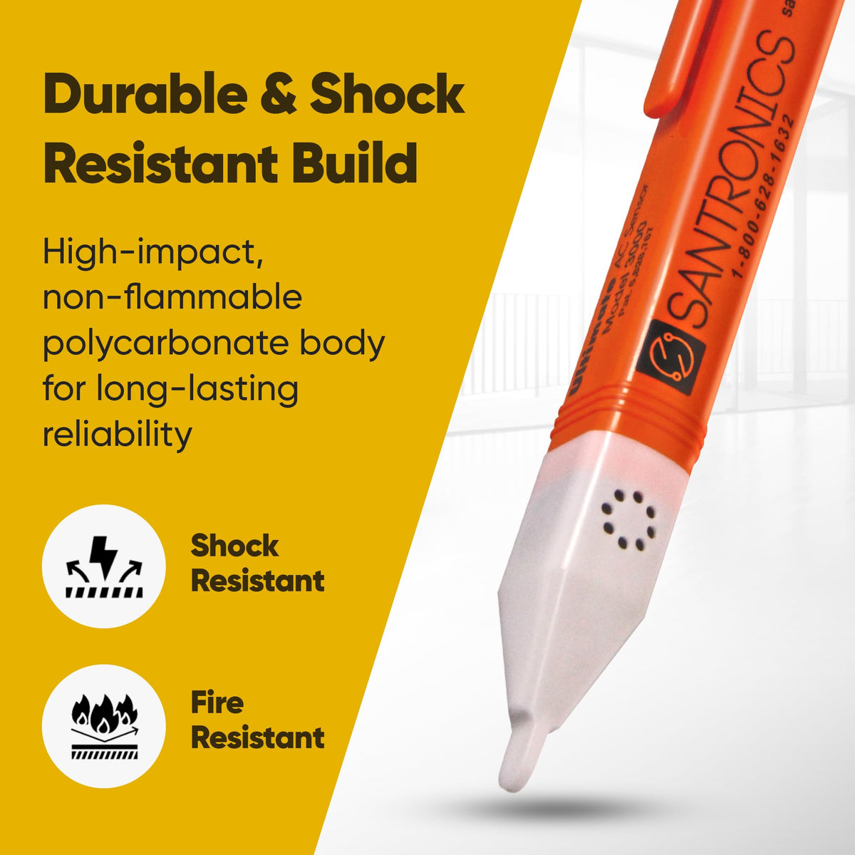 Santronics 3000 LED and beep indicator aids on-site voltage alerts