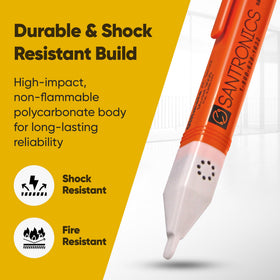 Santronics 3000 LED and beep indicator aids on-site voltage alerts