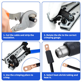 Sanuke battery cable crimping kit versatile for various sizes.