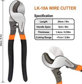 Sanuke cable cutter in use for clean, secure terminations.