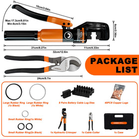 Sanuke crimping tool rotating head enables easy work in tight spaces.