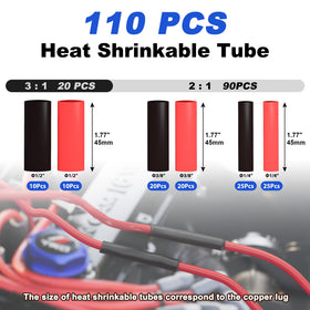 Sanuke heat shrink tubes 110-piece set for insulated terminations