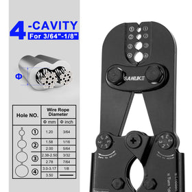 Sanuke large-crimp positions image shows 3-64 to 1-8 inch range