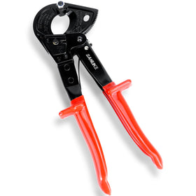 Sanuke ratchet cutter front view shows rugged grip for safe operation.