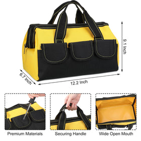Sanwuta 3-pack tool bag yellow enhances visibility for quick site checks.