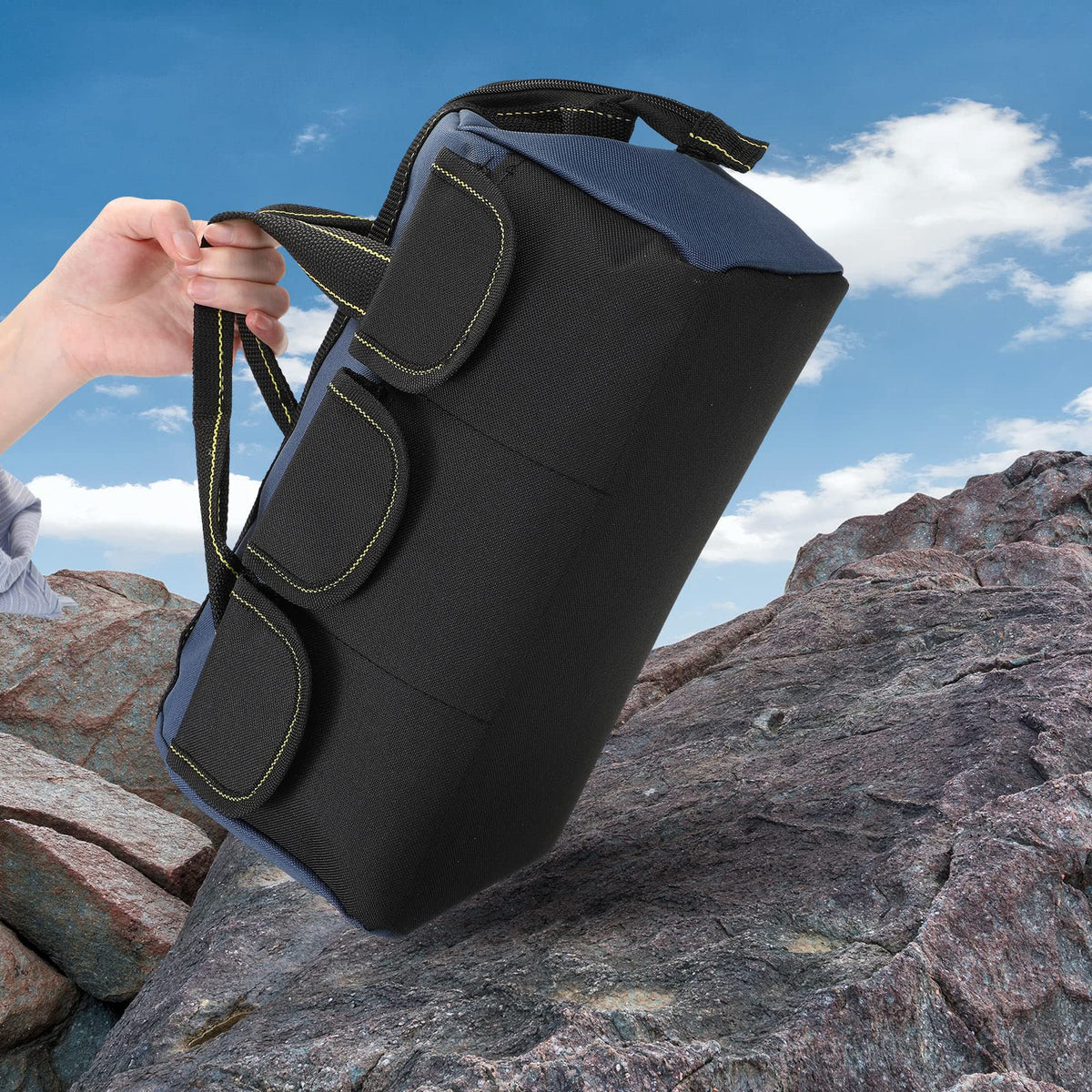 Sanwuta tool bag waterproof bottom protects contents from moisture.