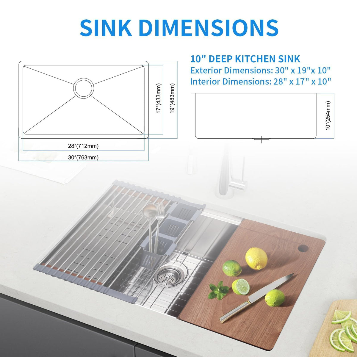 SANYCASA anti-condensation coating minimizes moisture around the sink
