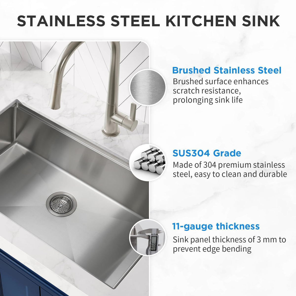 SANYCASA x-shaped drain grooves promote fast drainage and easy cleanup