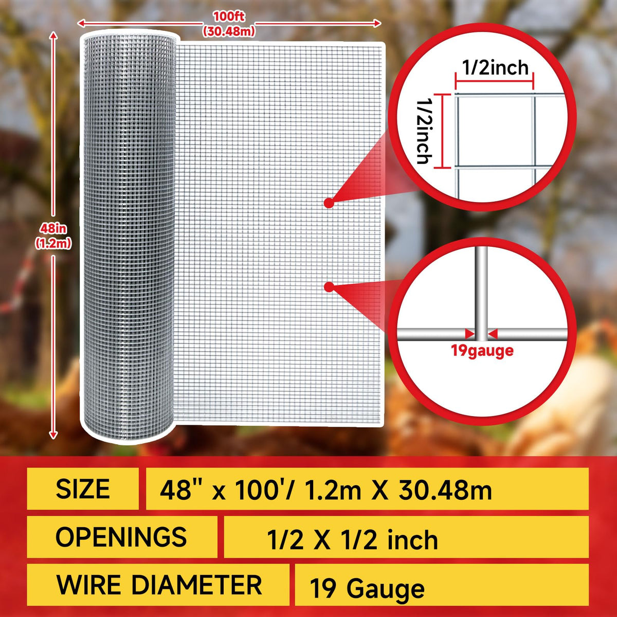 SANZEUS 19-gauge wire mesh durable and ready for outdoor use