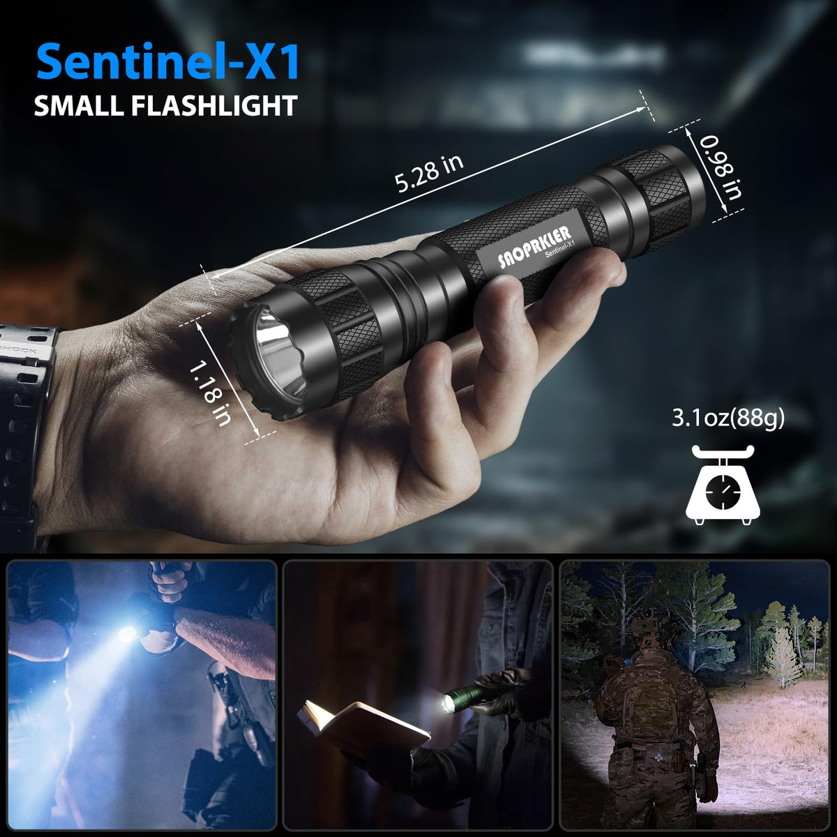 SAOPRKLER Sentinel-X1 aircraft-grade aluminum for durable, long-lasting performance.