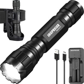 SAOPRKLER Sentinel-X1 flashlight body with rugged aluminum housing for tough environments.