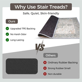 Sarben noise-reducing rug on stairs supports quieter steps