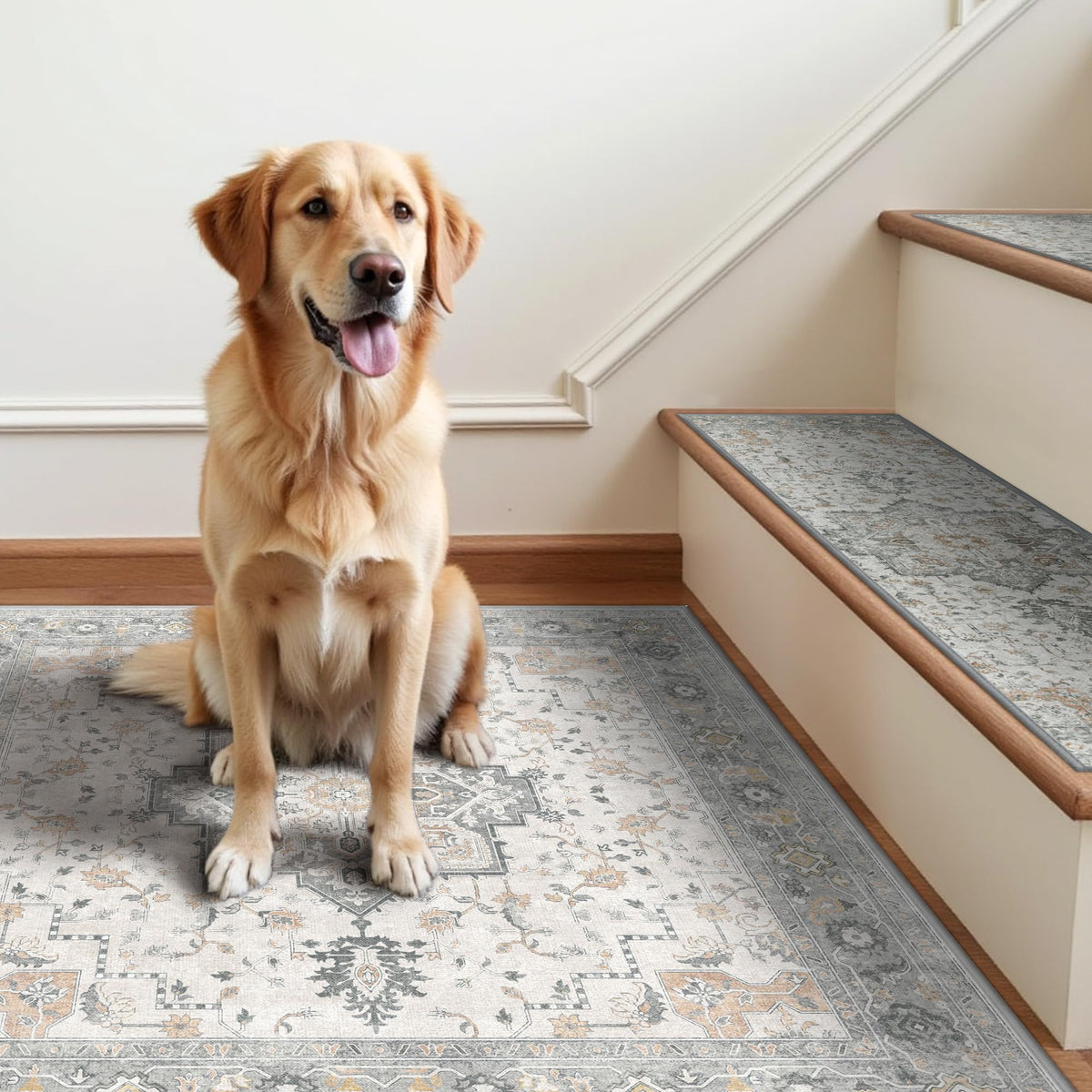 Sarben washable stair tread maintains color and texture after cleaning