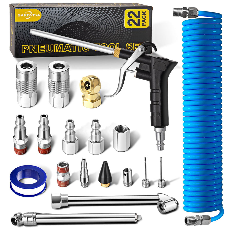 SARDVISA 25ft repairable air hose with detachable plug for easy field repairs.