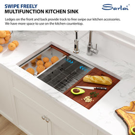 Sarlai 16-gauge brushed stainless steel sink for durable, easy maintenance.