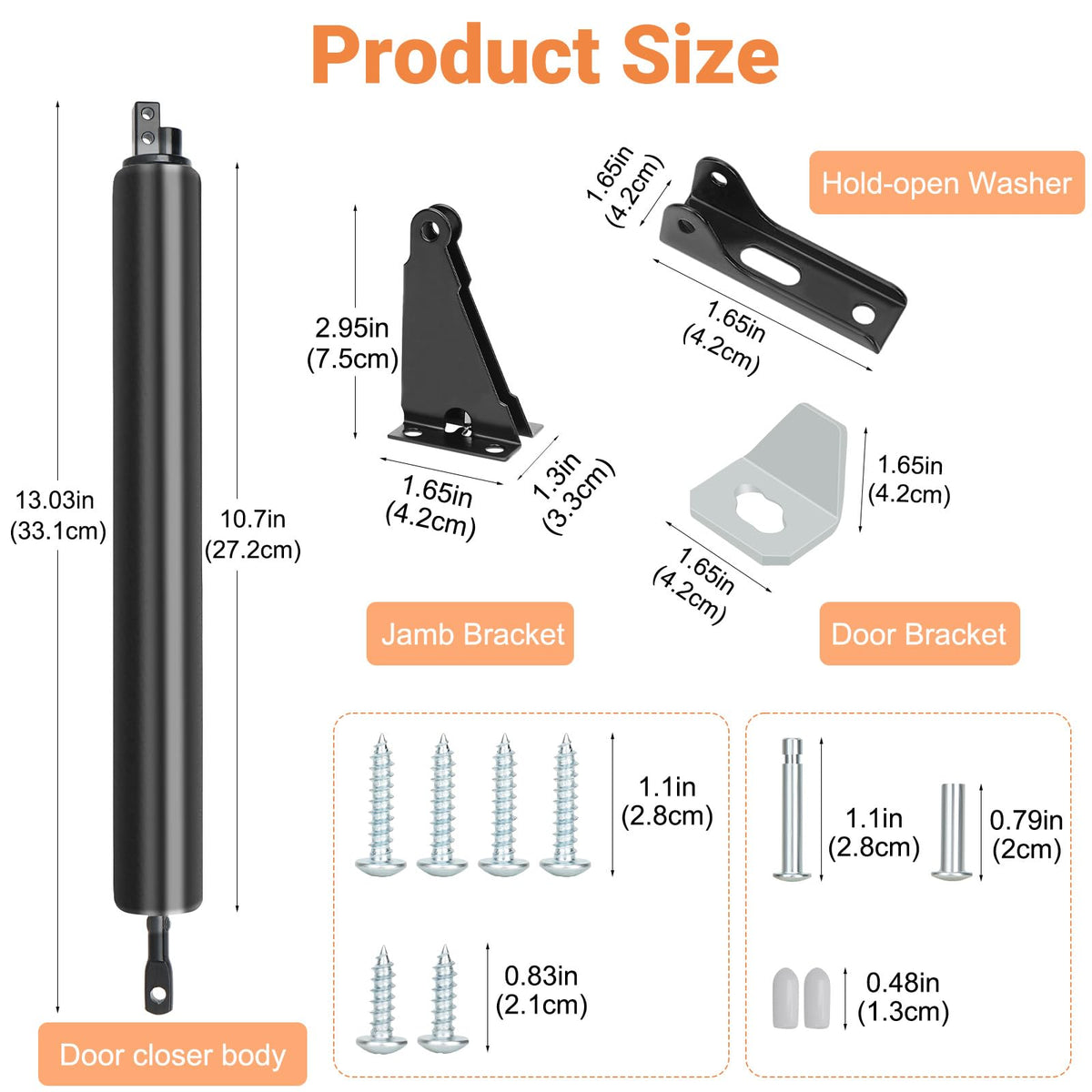 Sartatue storm door closer bracket kit ready for secure installation
