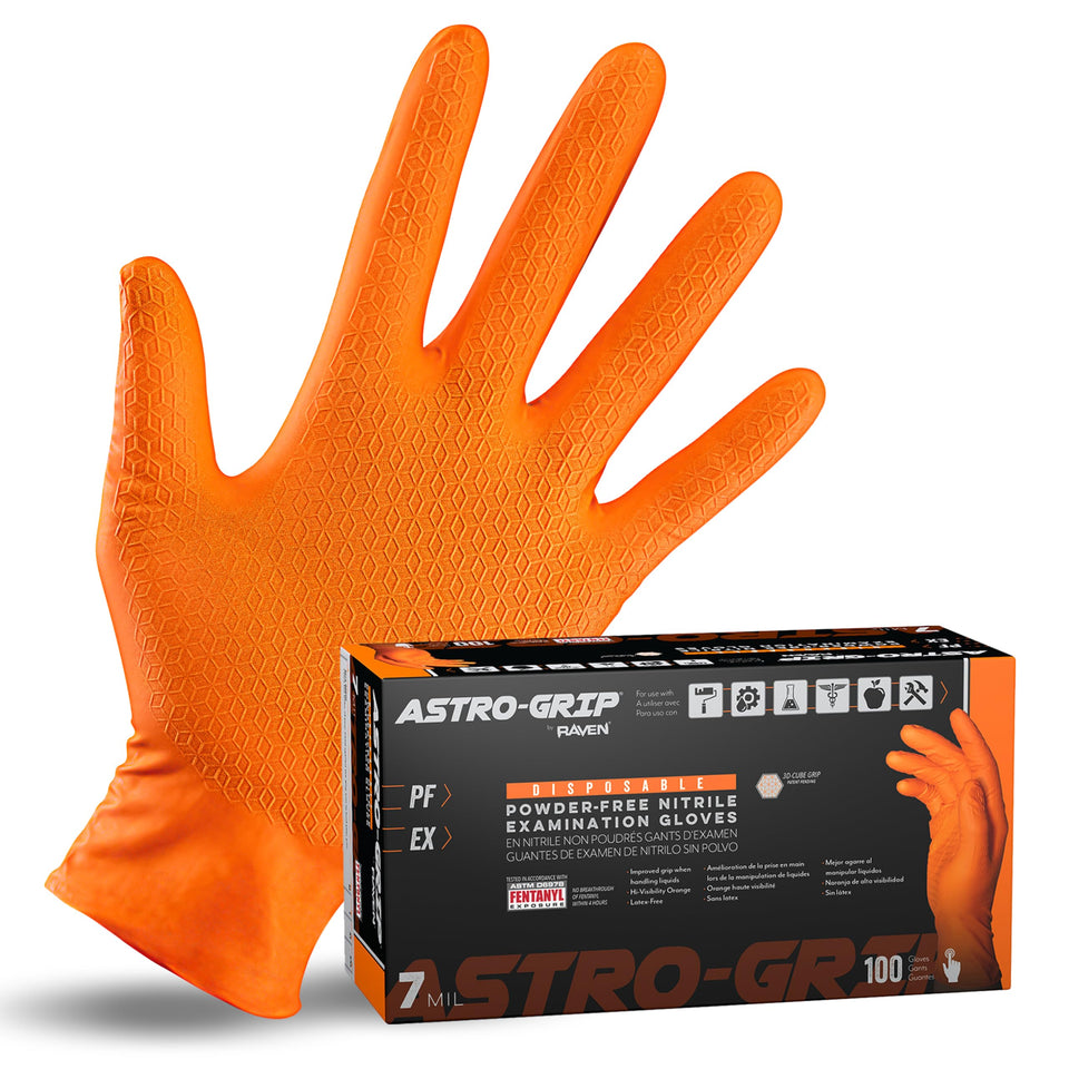 SAS Astro-Grip gloves front view in orange for high visibility.
