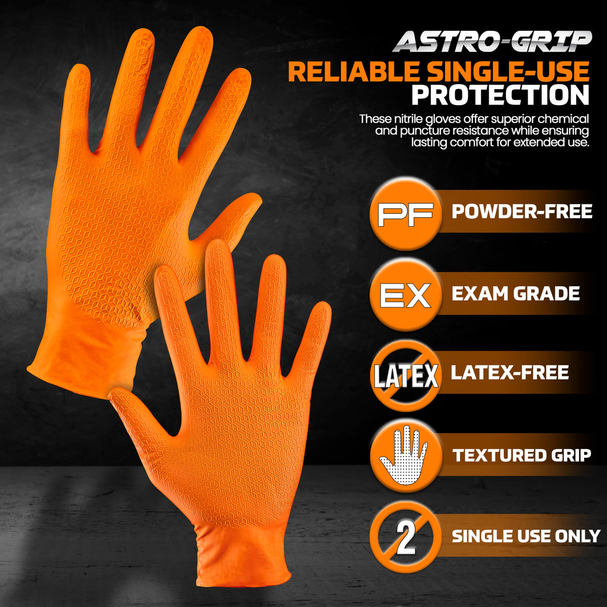 SAS Astro-Grip gloves side profile showing bright orange color.
