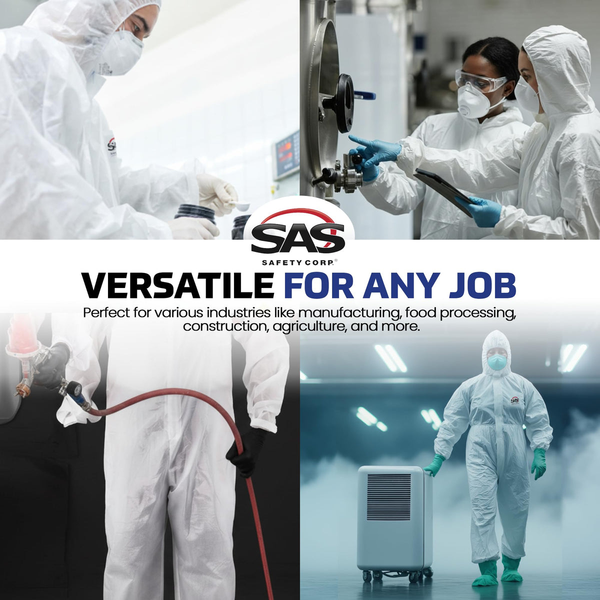 SAS Moonsuit washable material offers reusable protection for multiple jobs.