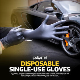 SAS Raven gloves in box display suited for industrial and automotive tasks