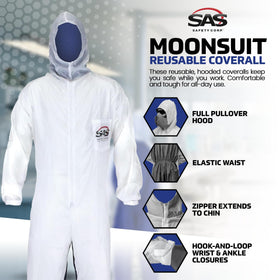 SAS Safety 6938 Moon Suit back view; breathable cotton back for comfort