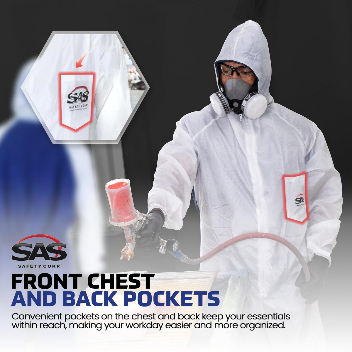 SAS Safety 6938 Moon Suit hood; full coverage for on-site tasks