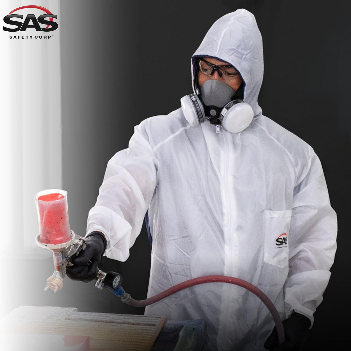 SAS Safety 6938 Moon Suit hook-and-loop closures; adjustable wrists and ankles