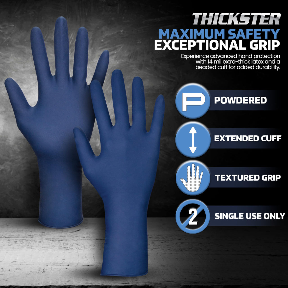 SAS Thickster gloves offer 12-inch length for extended hand protection.