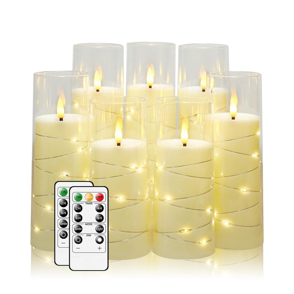 Sasigeiaa flameless candles with embedded light strings for warm ambiance