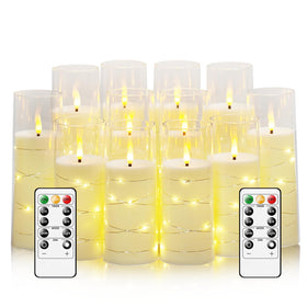 Sasigeiaa flameless candle with embedded star string creating cozy dining ambiance