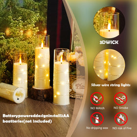 Sasigeiaa LED pillar candle with star string for weddings and parties glow