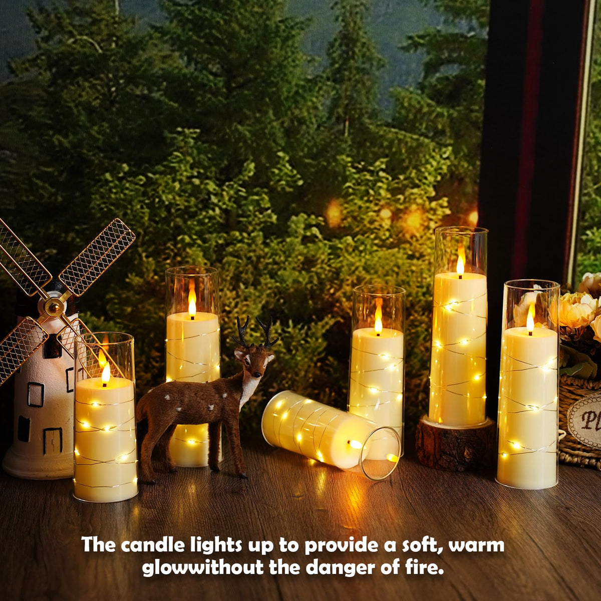 Sasigeiaa candles arranged in varied heights for a dynamic centerpiece