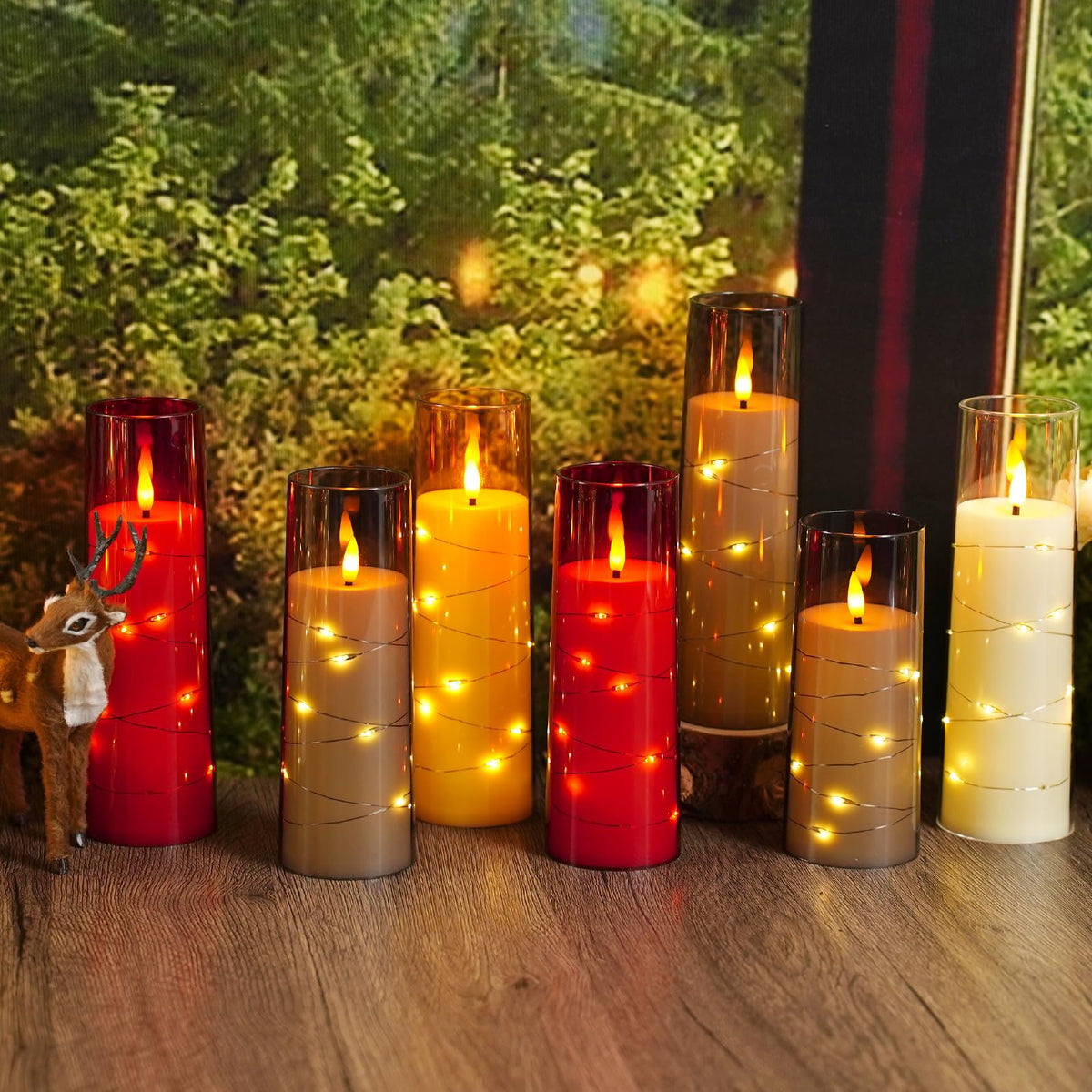 Sasigeiaa battery-powered candle set without wax mess in ivory color