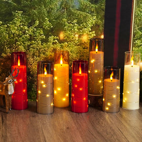 Sasigeiaa battery-powered candle set without wax mess in ivory color