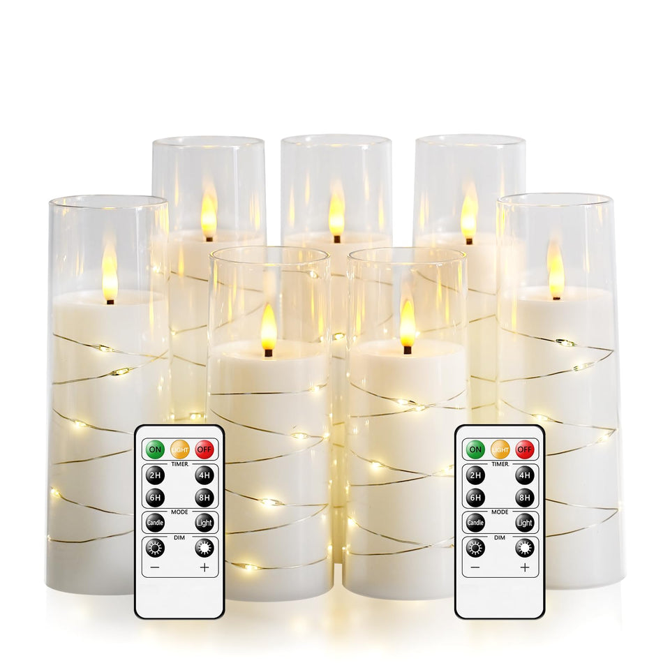 Sasigeiaa flameless candle with embedded star string for cozy glow.
