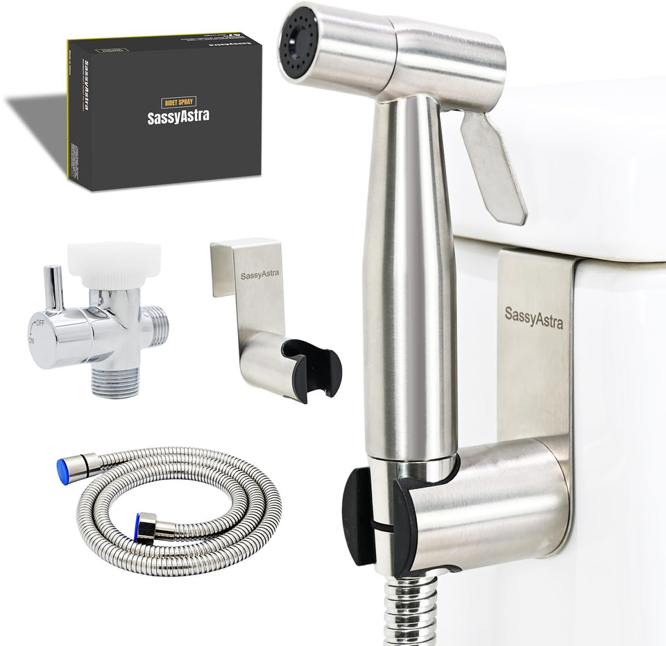 SassyAstra bidet sprayer hose assembly for quick, durable bathroom upgrade.