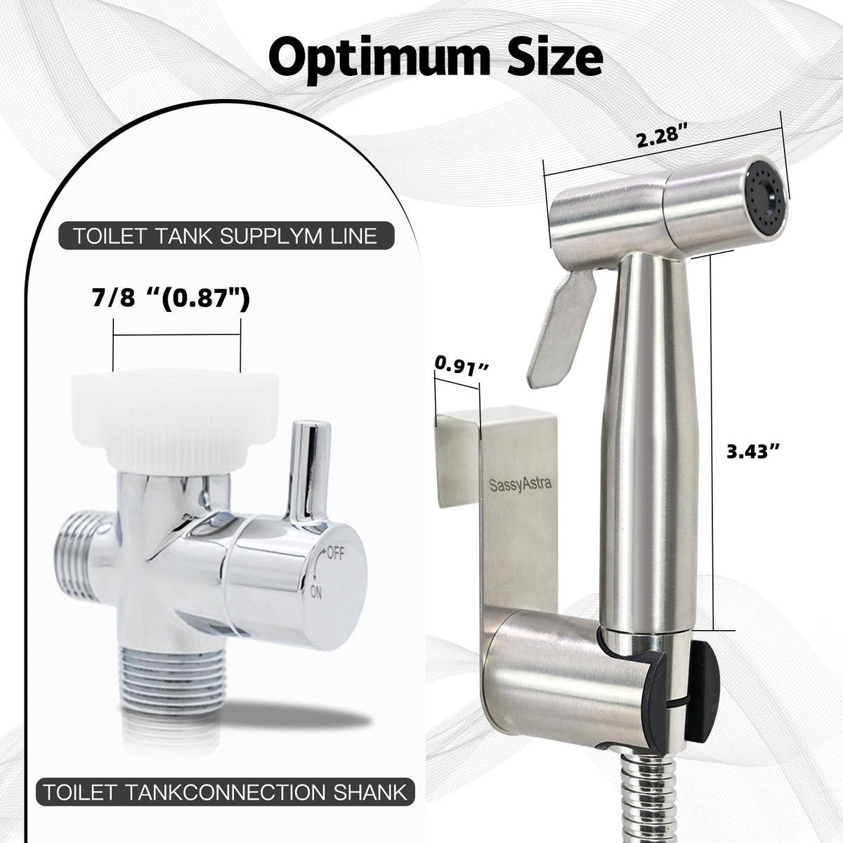 SassyAstra bidet sprayer packaging and included accessories.